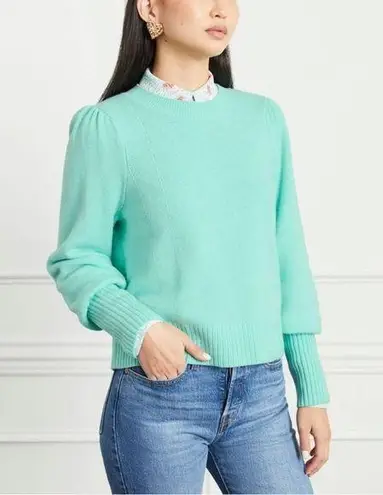 Hill House NEW NWT 100% Merino Wool Cropped Silvia Sweater In Ocean Wave Seafoam