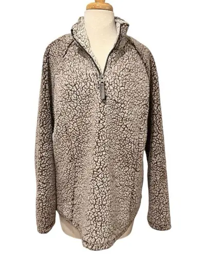 Cozy Sherpa Quarter Zip Sherpa Pullover Women Size Large