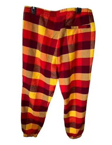 Aviator Nation Unisex XL Plaid Lounge Pants Flannel Relaxed Fit in Red