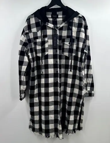 Risen Athena Black and White Plaid Jacket Size Medium NWT