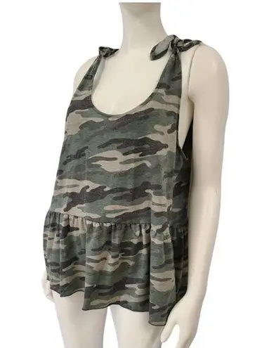 Nordstrom Coin 1804 Size Large Camouflage Peplum Tank Top