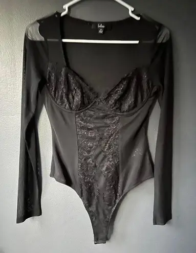Lulus Black Long Sleeve Bodysuit