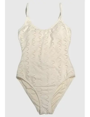 ANDIE Swim The Amalfi One Piece in Gardenia Cream Scallop Crochet S NWT