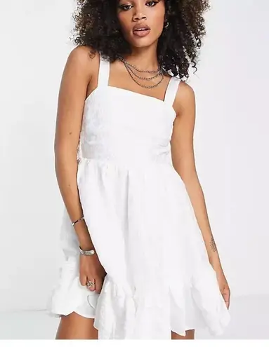 NWOT MODA INTERNATIONAL 100% COTTON SUNDRESS W/REMOVABLE STRAPS EYELET White