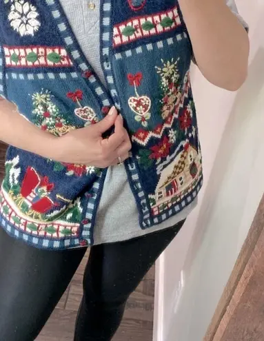 heirloom collectibles  vintage knit Christmas sweater vest size XLarge