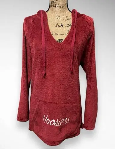 EMERSON STREET CLOTHING CO. Women's Hoosiers Red Plush Hoodie Medium | EUC