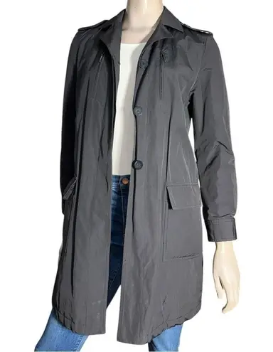 Armani Collezioni Women’s Size 2 Black Insulated 3/4 Belted Trench Coat Jacket