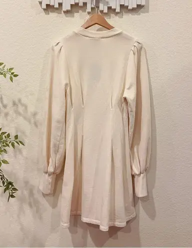 En Saison Aislin Mini Sweatshirt Dress in Natural Cream Size Small NWT
