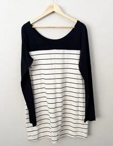 Lole LOLË | Black White Atripe Black Colorblock Mini Shirt Dress Tunic | Size XL