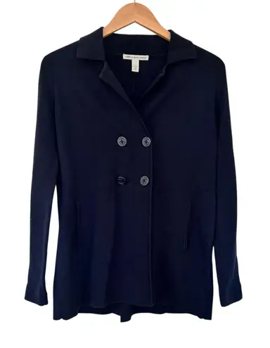 Cotton by Autumn Cashmere Navy Button Front Sweater Sz S Blue