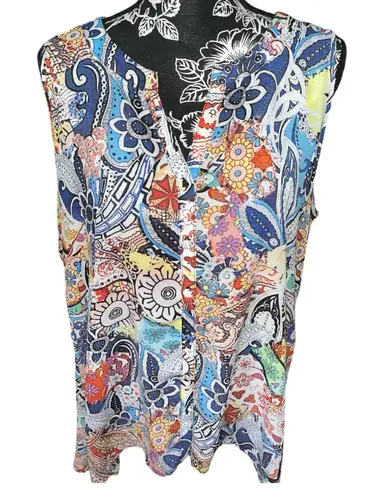 Melissa Paige ๐ Asymmetric Floral Abstract Blouse