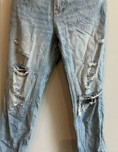 ZARA  The Cigarette in Sunrise Blue distressed frayed hem jeans Size 8