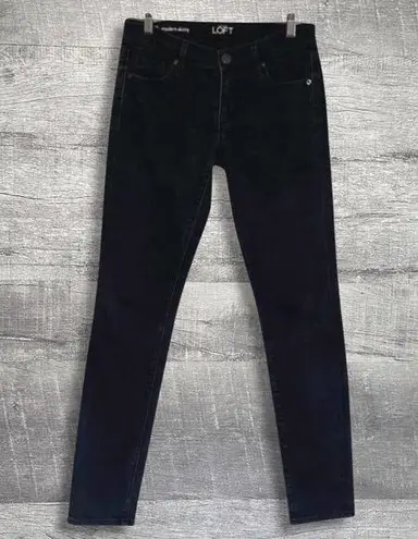 Loft Ann Taylor  Modern Skinny Ankle Jean 2 Low Rise (28X30) Black Wash Denim