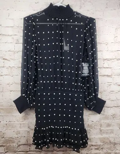 Retrofête Retrofete Hedy Embellished Silk Chiffon Dress in Black Pearl Size Small NWT