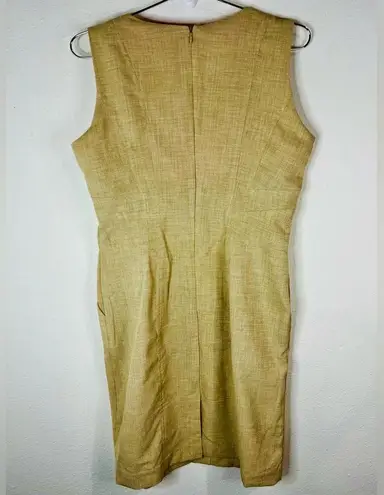 Shelby & Palmer Tan Sleeveless Sheath Dress Professional Work Size 6 Polyester