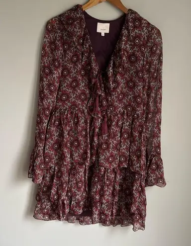 Cinq à Sept cinq a sept Jasmine Silk Floral-Print Mini Dress Red/ Multi Size