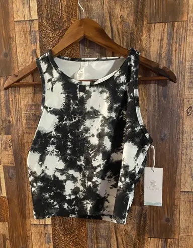 Balance Collection NWT   Black Cosmic Tie-Dye Mia Crop Tank size medium