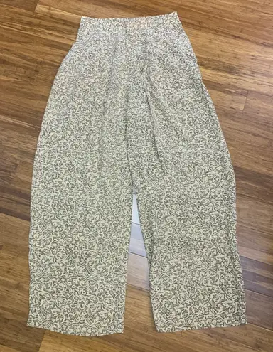 Ellen Tracy Ellen Tracy Silk Wide Leg Pants Womens Size 8 High Waist Patterned Trousers VTG