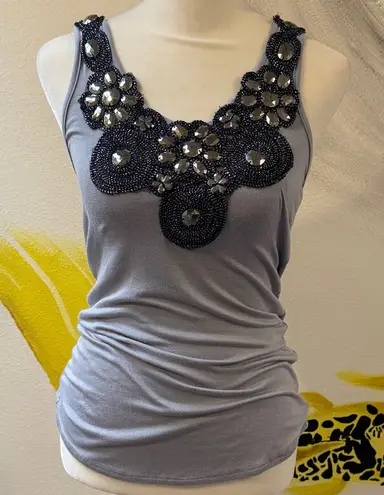 Body Central Embellished Gray Women's Top