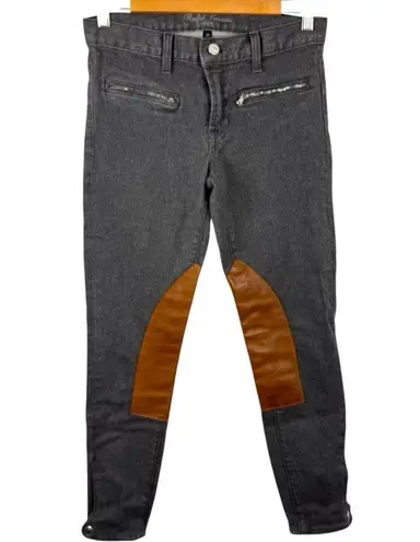 Ralph Lauren Black Label Matchstick 400 Jodhpur Jeans in Grey SZ 27 Equestrian Tan