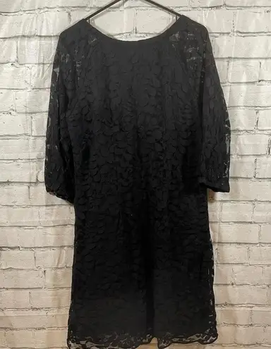 Garnet Hill Women’s Boheme easy lace black dress, size 10