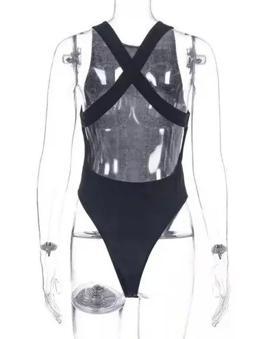 Women Back Cross Knit Bodycon O-Neck Top