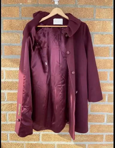 Fleurette Wool burgendy coat size 10 Fleurette Loro Piana Fleurette