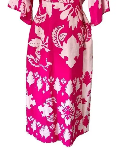 Eshakti WAYWARD FANCIES Floral Tile Print Cotton Voile Wrap Dress