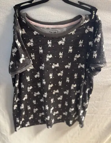 Pillow Talk Women's Scottie Print Sleepshirt Poly Spandex SOFT size M Gray Size M