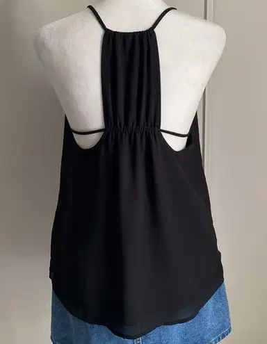 Naked Zebra  Ladies Black Chiffon Strappy Racerback Tank Blouse