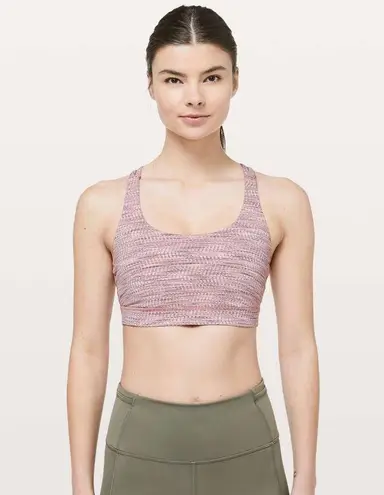 Lululemon  Energy Bra in Arrow Jacquard Antique Bark Copper Coil sports Strappy