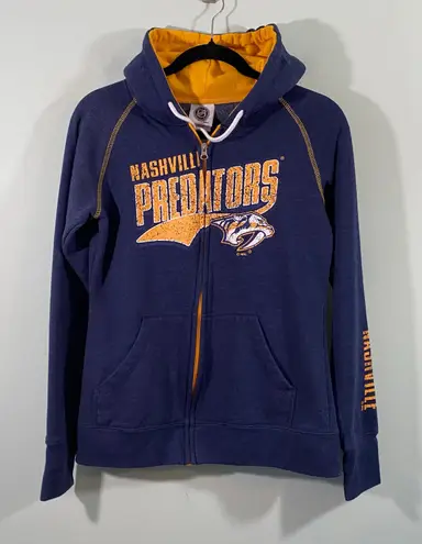 NHL Nashville Predators Women Navy Graphic Full Zip Hoodie Size M Size M