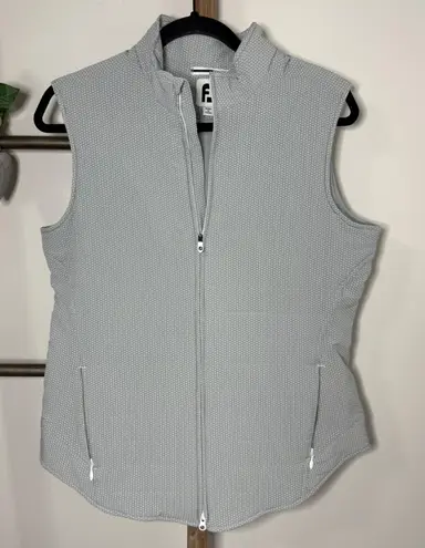 FootJoy Golf Vest Light Gray Textured Full Zip Sleeveless Athletic Size Medium