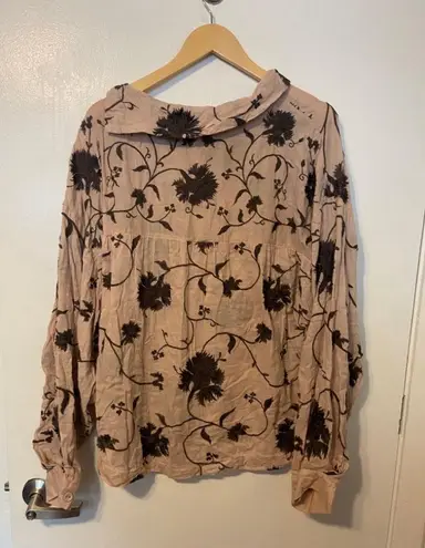 Free People Mirabella Embroidered Top Petal Combo Size Large