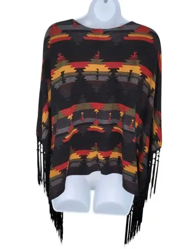Wrangler Southwest Print Fringe Open Front Cardigan Size Medium