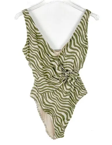 ANDIE NWT  The Capri One Piece Swimsuit Flat Bias Stripe Olive Size Medium M NEW