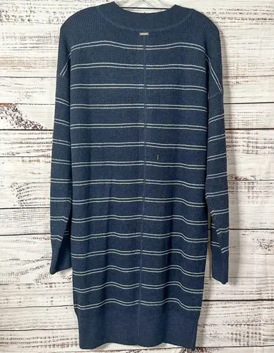 prAna NEW with tags Blue and White Milani Henley Sweater Dress Medium, MSRP $109