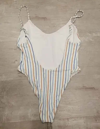 Vitamin A ππ Yasmeen One Piece Swimsuit ~ Palm Springs Stripe 12 D XL NWT