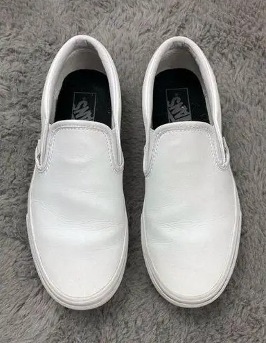 Vans  Classic Slip On white leather sneakers