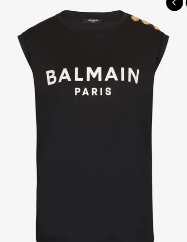 Balmain Belmain Paris Eco Designed Cotton T-Shirt w Logo Print in Yellow