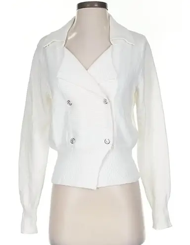 360 Sweater NEW Double Breasted White Knit Cardigan Cotton Fall Size Small
