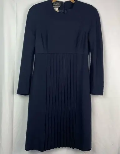 Gillian Women’s Vintage Pleated Wool Dress Cocktail Formal Midi Size 6