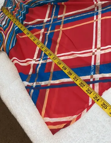 A. Calin by Flying Tomato blouse ruffled neckline/wrists stripes Sz Small NWOT