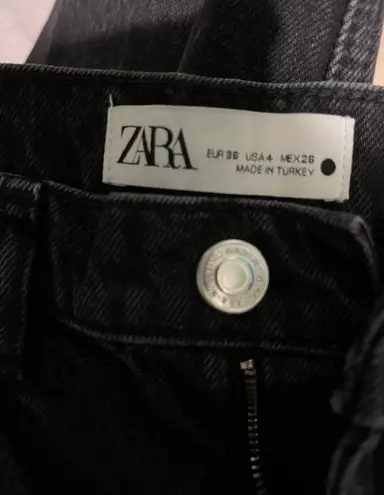 ZARA High Waisted Black Denim Jeans