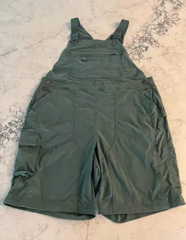 Duluth Trading Heirloom Carpenter Overalls Shorts Cargo Green Women’s XL EUC