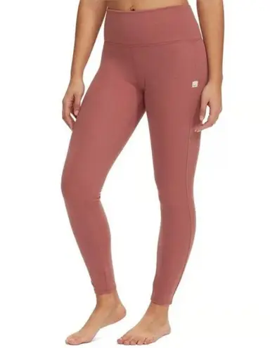 Vuori Bayview Thermal Leggings Rosewood Pink Waffle Knit Womens Small Pink Gym