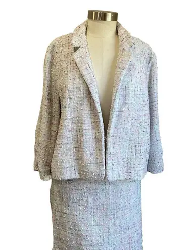 Elle Women's Tweed Pastel Coloring Skirt Suit Set Size XXL/10
