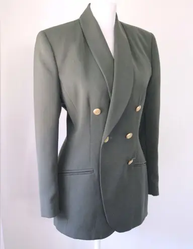 Valerie Stevens Vintage ‘90s Dark Green Double-Breasted Blazer w/ Gold Buttons