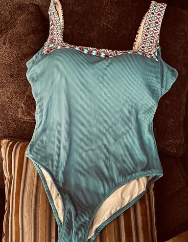 Swimsuit For All Square Neck Ribbed One Piece