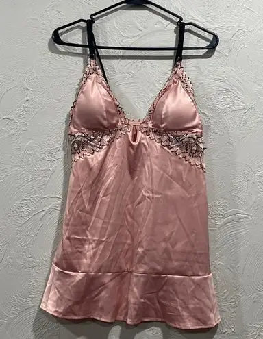 NWT Auden Silky Babydoll Pink Nightie With Thong Size S
